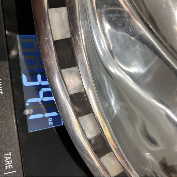 Towle Silversmiths Silver Oval Serving Dish Bowl Inlaid Mother Of Pearl/ Onyx - Picture 10 of 13